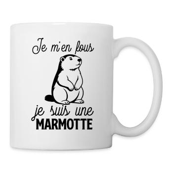 Je m'en fous je suis une marmotte  - Mug blanc - blanc - Droite