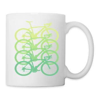 Bunte Fahrräder Fahrrad Retro - Tasse - Weiß - Rechts