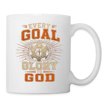 Every goal to the glory of God Christian football - Mug - white - Right