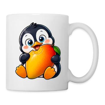 Cute Penguin Cartoon Summer Mango Kawaii - Mug - white - Right