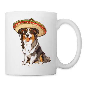 Border Collie Dog Funny Sombrero - Mug - white - Right