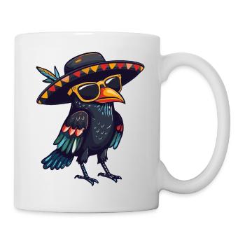 Raven Crow Comic Funny Sombrero - Mug - white - Right