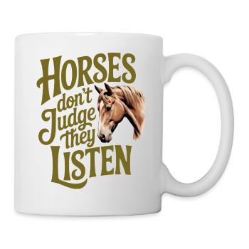 Pferde hören zu - Tasse - Weiß - Rechts