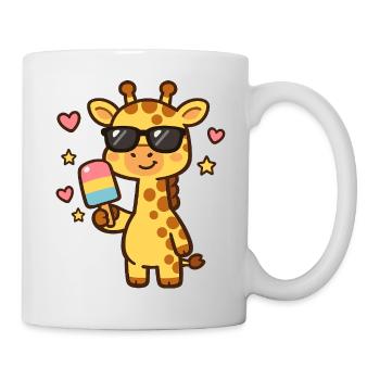 Giraffe mit Sonnenbrille Eisspaß - Mug - white - Right
