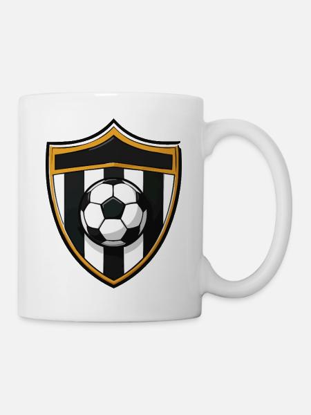 Fußballschild mit Ball - Tasse - Weiß