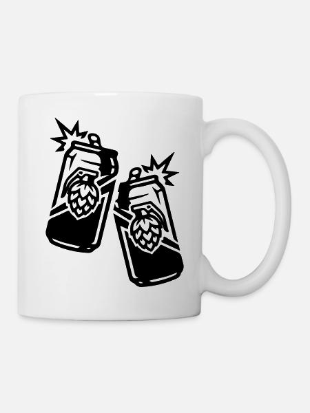 Bierdose Hopfen Dose Bier - Tasse - Weiß