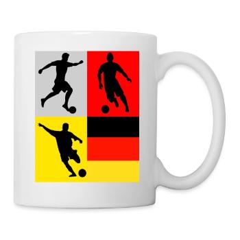 Fußball Deutschland Flaggenkunst Vierfelder - Tasse - Weiß - Rechts