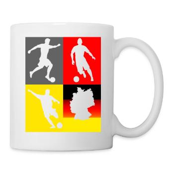 Kicker Silhouetten im Farbblock Deutschland - Tasse - Weiß - Rechts