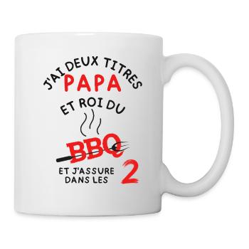 Papa BBQ Roi Du Grill 2 - Mug blanc - blanc - Droite