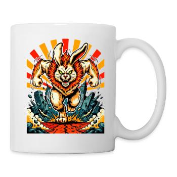 Monsterhase Wut - Tasse - Weiß - Rechts
