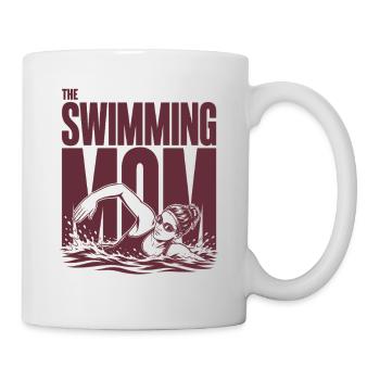 Swimming Mom Schwimmer Mama Shirt - Tasse - Weiß - Rechts