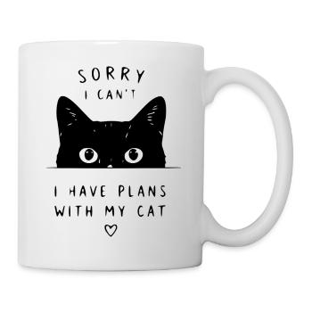 Funny cat lover Statement plans with cat - Mug - white - Right