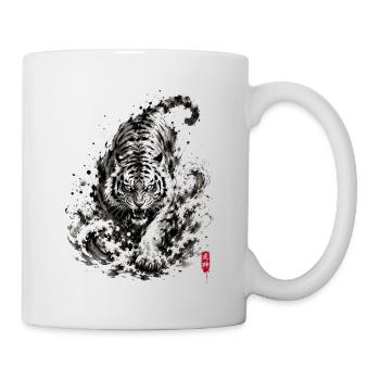 Japan Ink Tiger Welle - Tasse - Weiß - Rechts