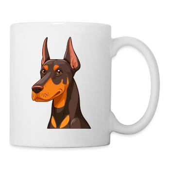 Doberman (Comic Portrait/Profile) - Mug - white - Right
