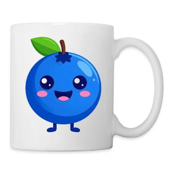 Visage de myrtille de Kawaii - Mug blanc - blanc - Droite