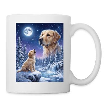 Howling to the Moon Meme Animal Dog Labrador - Mug - white - Right
