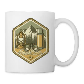 Bergcamping Patch : Camp & Carte - Mug blanc - blanc - Droite