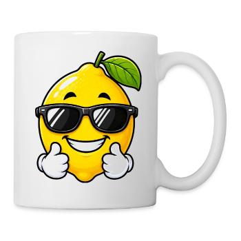 Mignon citron cartoon avec un pouce levé - Mug blanc - blanc - Droite