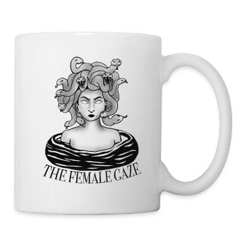 Der weibliche Blick schwarz-weiß - Tasse - Weiß - Rechts