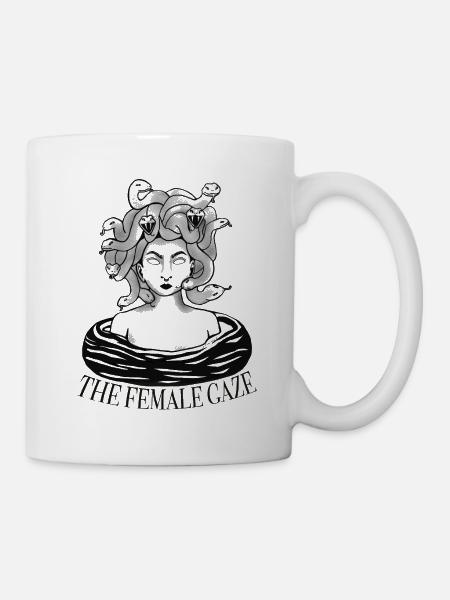 Le regard féminin en noir et blanc - Mug blanc - blanc
