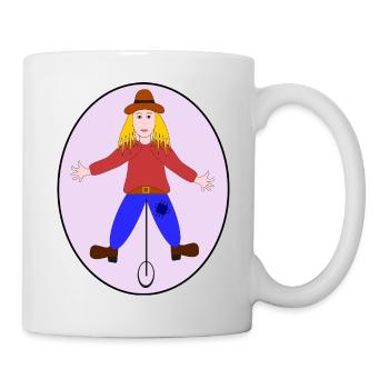 Unicycliste avec illustration de patch - Mug blanc - blanc - Droite