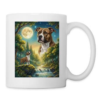 Howling to the Moon Dog Staffordshire Terrier - Mug - white - Right