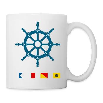 Conception du volant des drapeaux de signalisation maritimes - Mug blanc - blanc - Droite