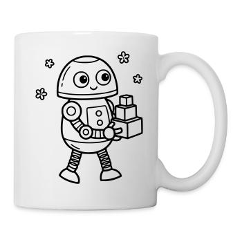 Bébé Nerd d’anniversaire des enfants Robot Jouet - Mug blanc - blanc - Droite