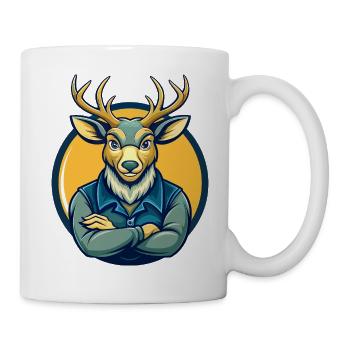 Deer Kawaii Mascot Cartoon Character Clipart Logo - Mug - white - Right