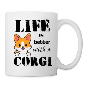Life_is_better_with_corgi - Tasse - Weiß - Rechts