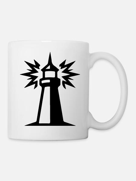 Leuchtturm Symbol - Tasse - Weiß