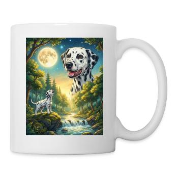 Hurlant à la Lune Mème Chien Dalmatien - Mug blanc - blanc - Droite
