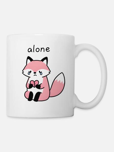 Einsamer Fuchs mit gebrochenem Herzen - Tasse - Weiß