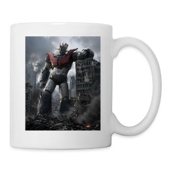 Colosse mécha japonais en ruines, réaliste - Mug blanc - blanc - Droite