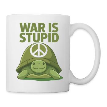 La guerre est stupide Tortue, signe de paix anti-guerre - Mug blanc - blanc - Droite