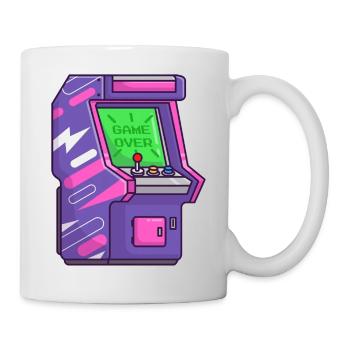 Fin de la partie arcade néon - Mug blanc - blanc - Droite