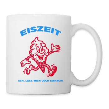 Eiszzeit Cartoonfigur mit Grinsen - Tasse - Weiß - Rechts