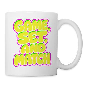 Game Set Match Tennis Shirt, Neon Style - Tasse - Weiß - Rechts