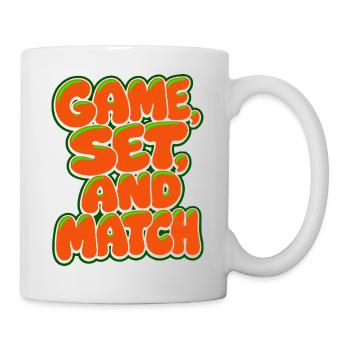 Set de jeu : maillot de tennis de match, style terre battue - Mug blanc - blanc - Droite