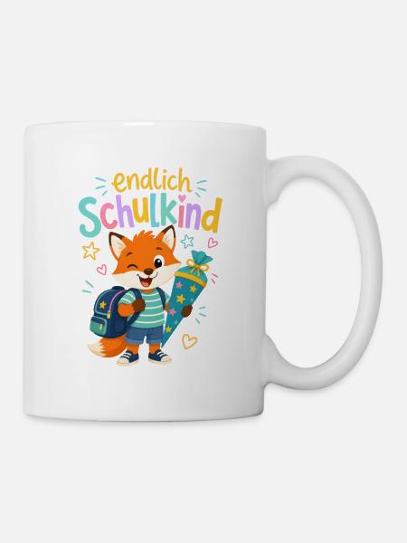 Endlich Schulkind Fox Zuckertüte - Tasse - Weiß