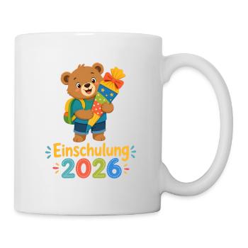 Einschulung Bär Geschenk 2026 - Tasse - Weiß - Rechts