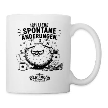 Lustiger Kugelfisch Büro Spruch | Sarkasmus - Tasse - Weiß - Rechts