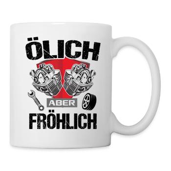 Wappen KFZ Mechaniker Automechaniker Autoschrauber - Tasse - Weiß - Rechts