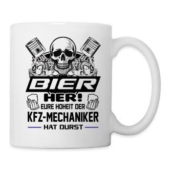 Bier König KFZ Mechaniker Automechaniker Schädel - Tasse - Weiß - Rechts