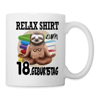 Relaxed Sloth zum 18. Geburtstag Faultier - Tasse - Weiß - Rechts