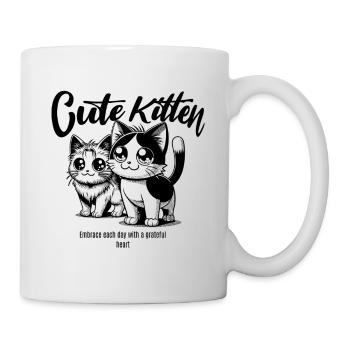 Cute Cat Kitten Comic Design - Mug - white - Right