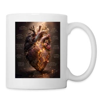 Leuchtendes Blütenherz – Bruch und Heilung - Tasse - Weiß - Rechts