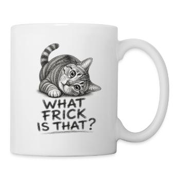 What Frick Is That? Funny Curious Cat - Mug - white - Right