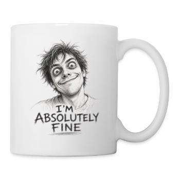 I'm Absolutely Fine Funny Pencil Sketch - Mug - white - Right