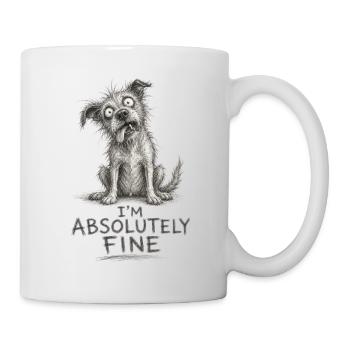 I'm Absolutely Fine Funny Dog Sketch - Mug - white - Right